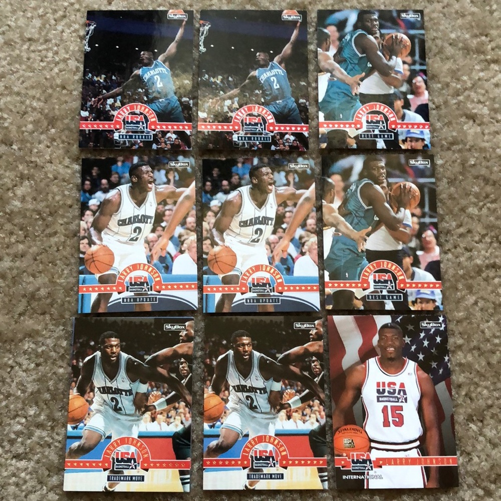 Larry Johnson Charlotte Hornets Basketball Cards